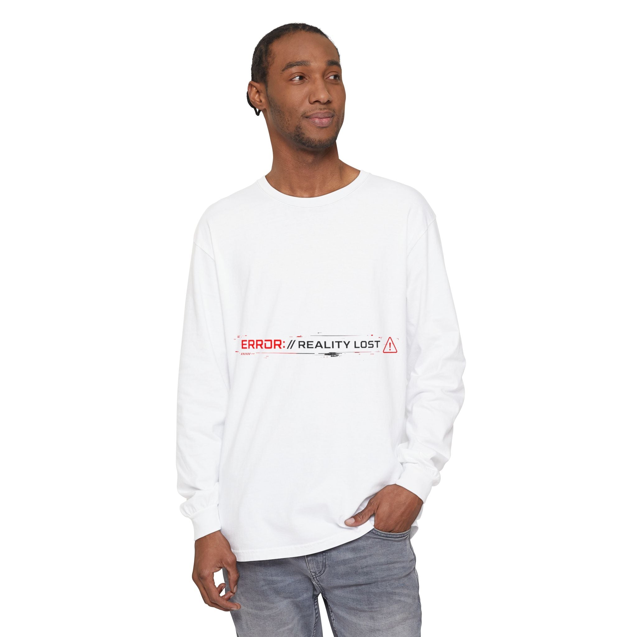 ERROR://REALITY Graphic Long Sleeve T-Shirt — Distressed Tech Glitch