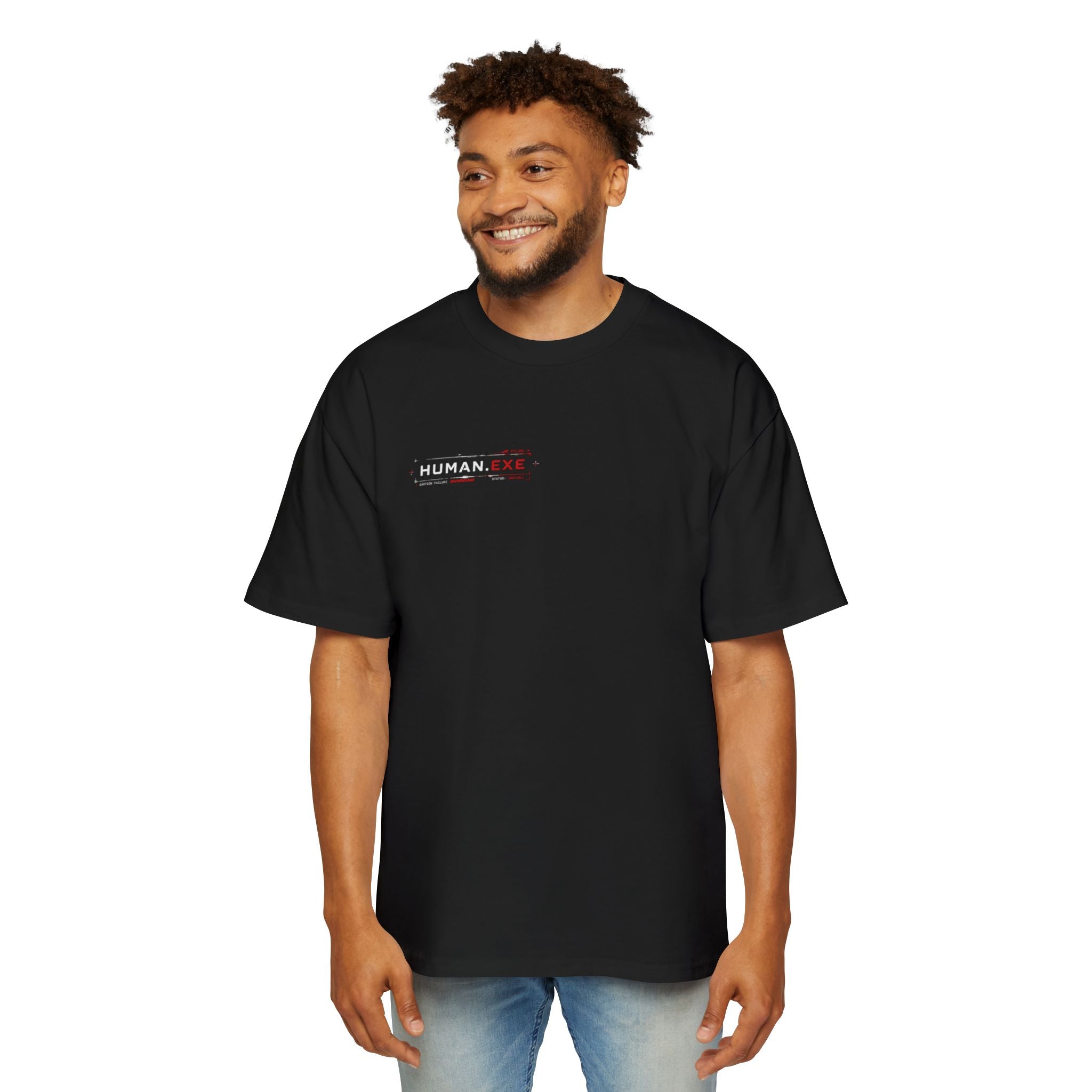 "Human.exe" Oversized Tee — Men's Tech-Inspired Graphic T-Shirt