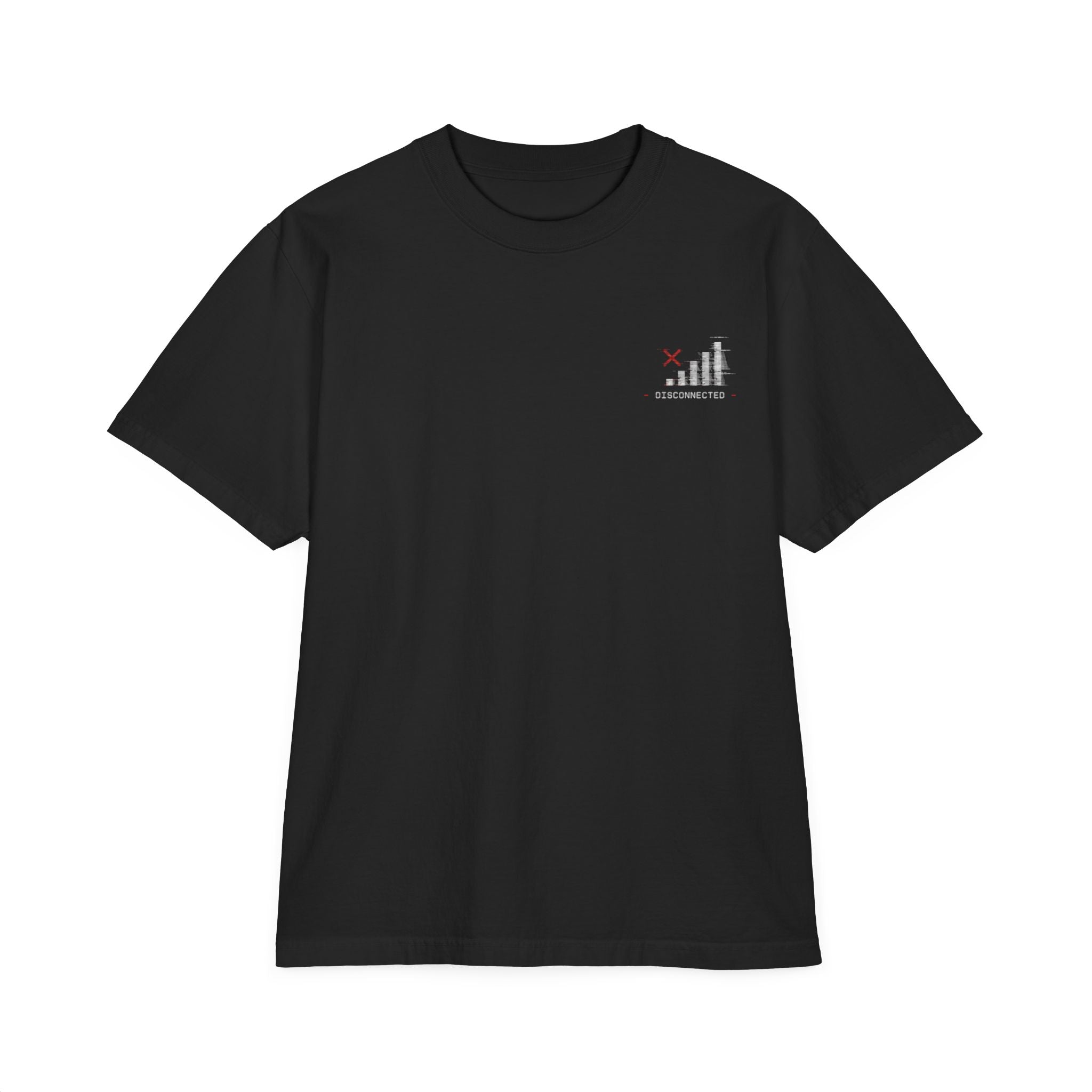 Signal Not Found Washed Tee — Garment-Dyed Drop-Shoulder T-Shirt