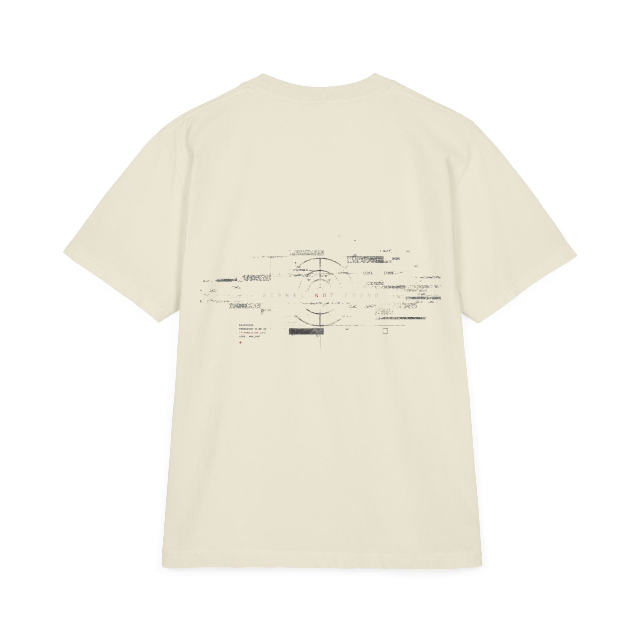 Signal Not Found Washed Tee — Garment-Dyed Drop-Shoulder T-Shirt
