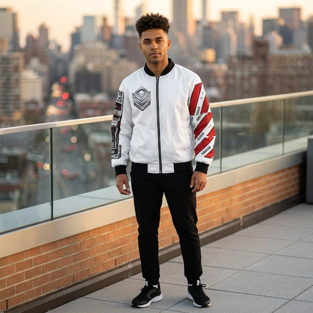BLACKOUT_OPERATOR Bomber Jacket