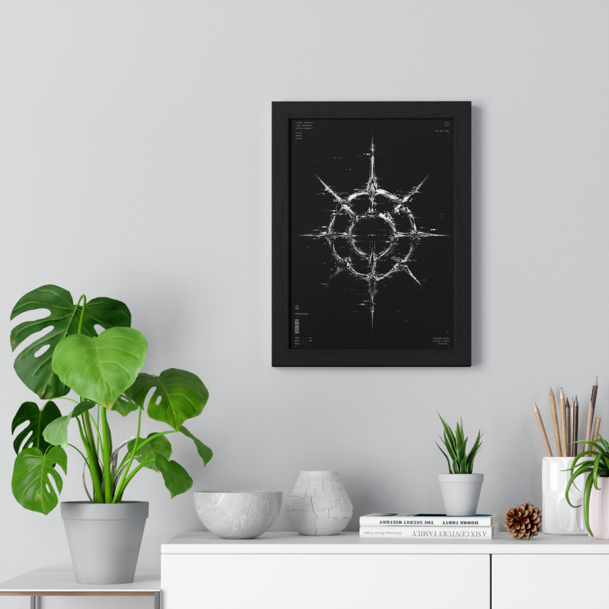 Dark Nautical Compass Poster — Vertical Framed Wall Art for Coastal, Nautical, and Adventure Décor