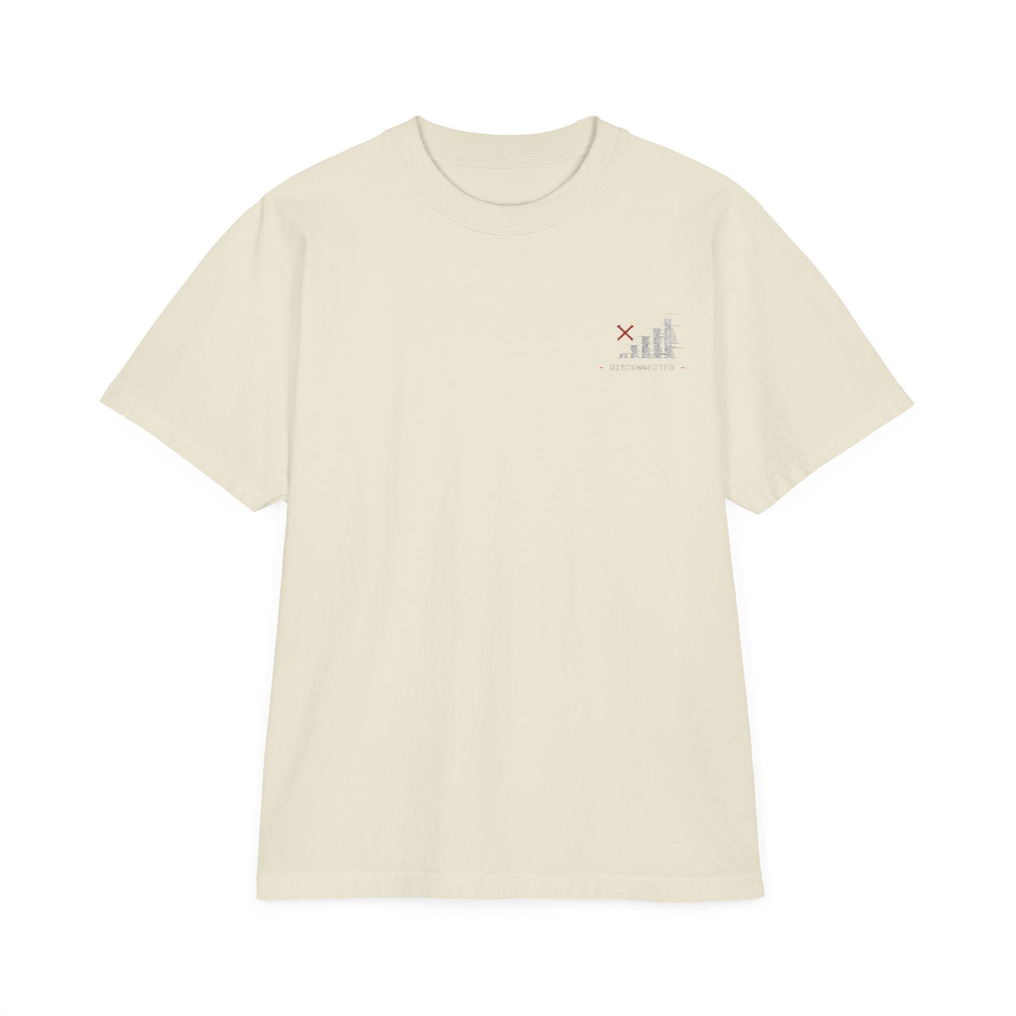 Signal Not Found Washed Tee — Garment-Dyed Drop-Shoulder T-Shirt