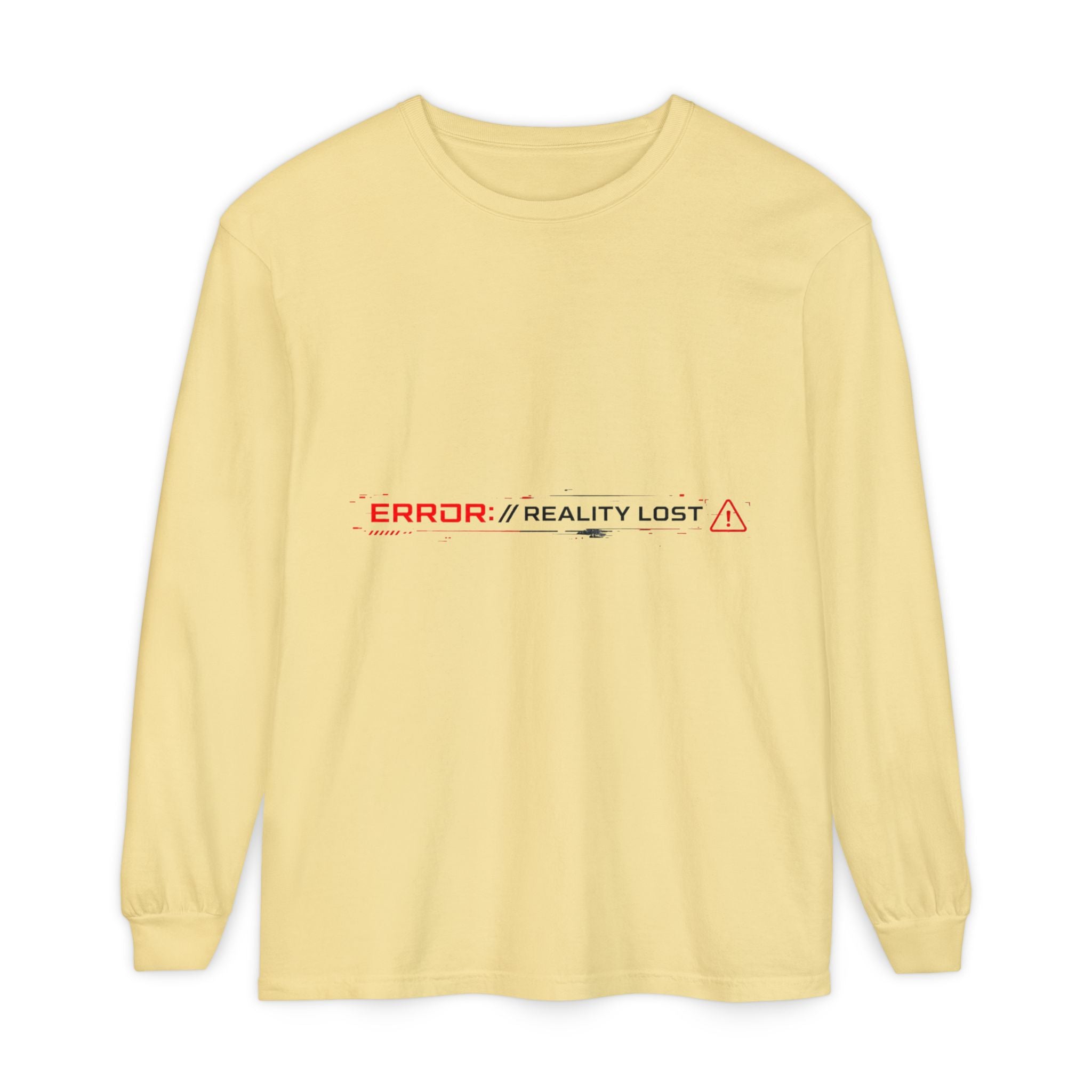 ERROR://REALITY Graphic Long Sleeve T-Shirt — Distressed Tech Glitch