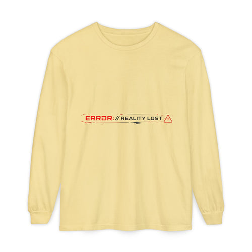 ERROR://REALITY Graphic Long Sleeve T-Shirt — Distressed Tech Glitch