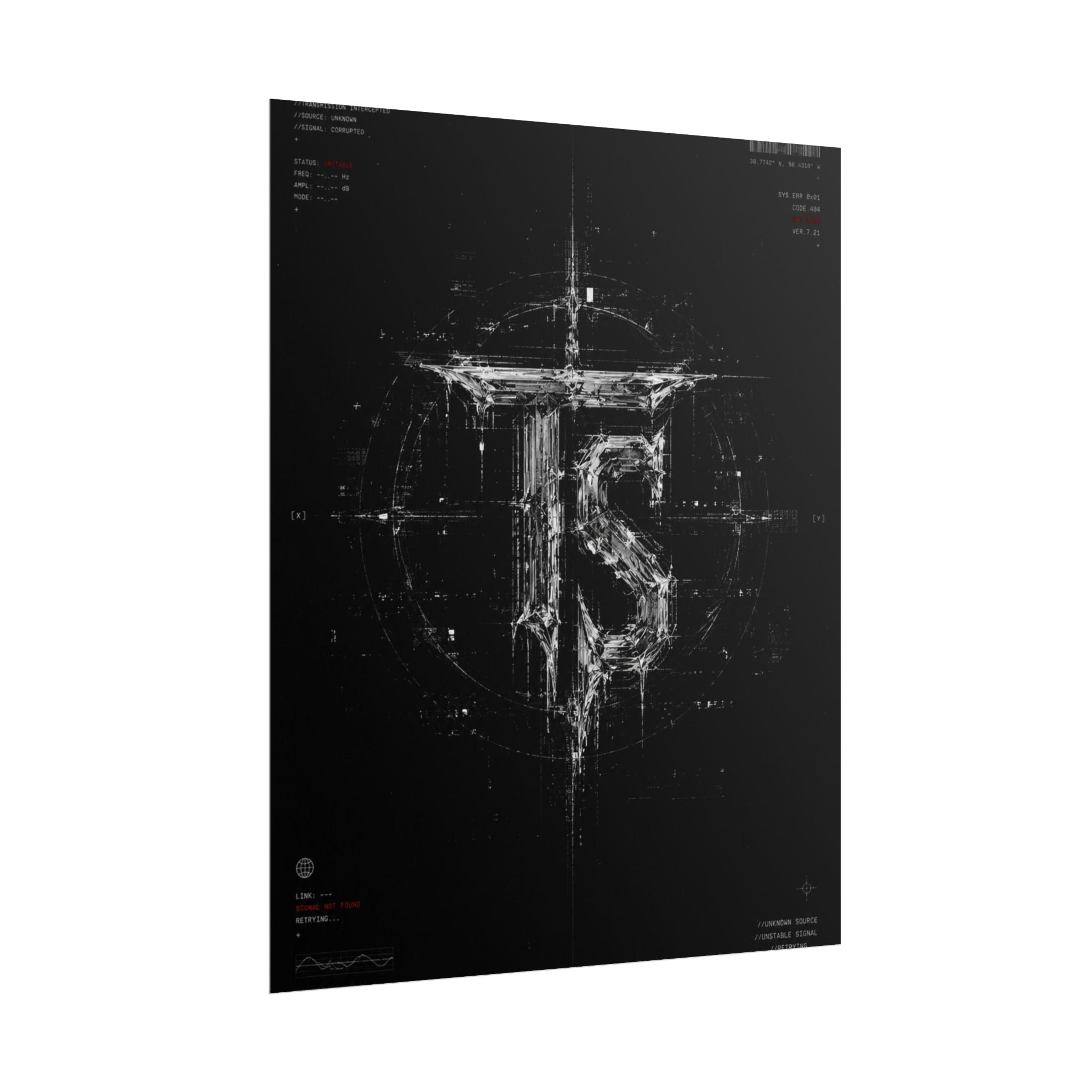 Rolled Poster — Dark Tech Sigil Wall Art (TS Logo)