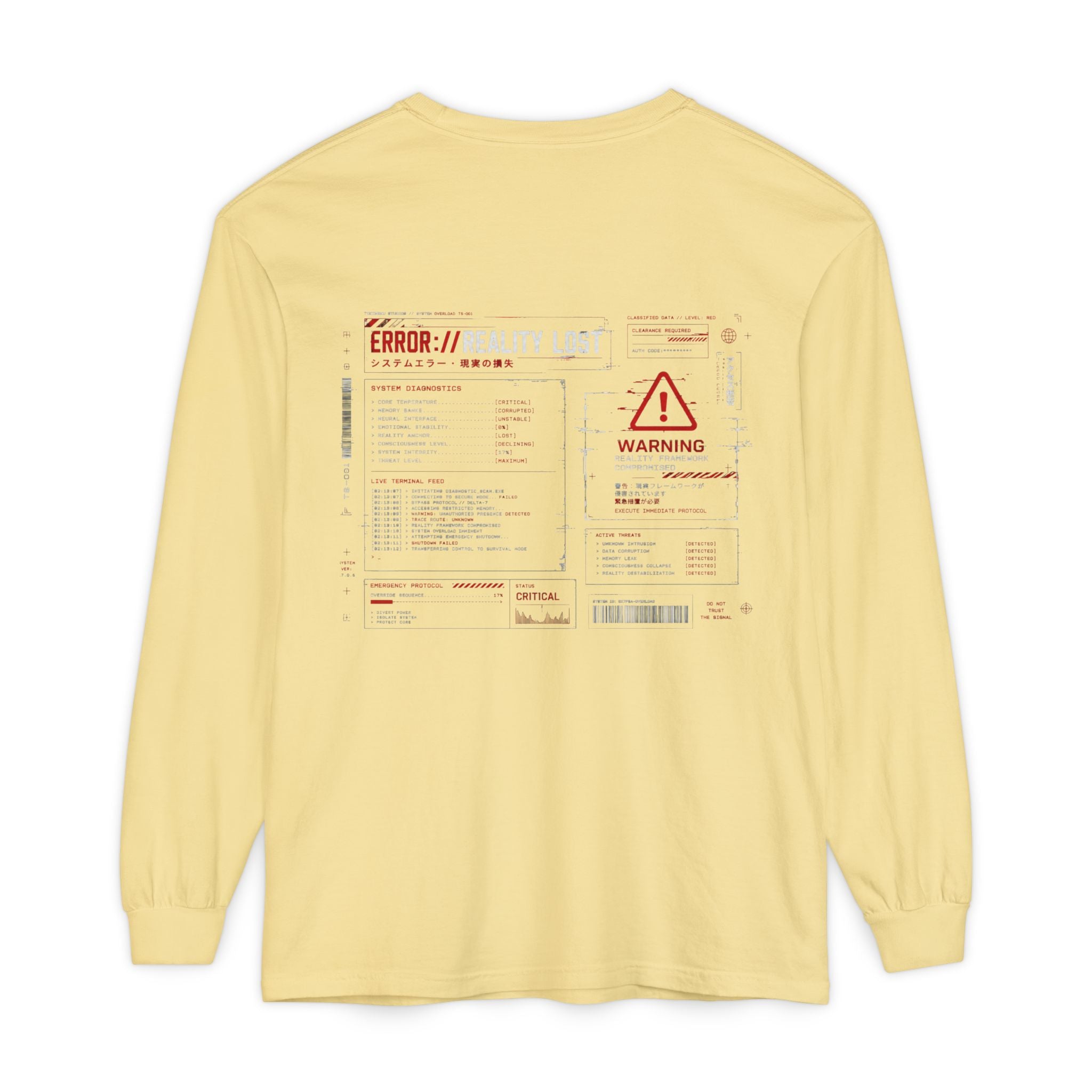 ERROR://REALITY Graphic Long Sleeve T-Shirt — Distressed Tech Glitch