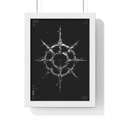 Dark Nautical Compass Poster — Vertical Framed Wall Art for Coastal, Nautical, and Adventure Décor