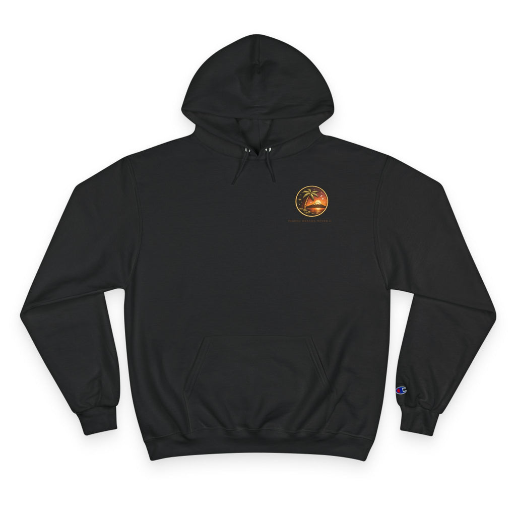 LAST SUNSET Champion Hoodie — Retro Sunset Graphic Hoodie