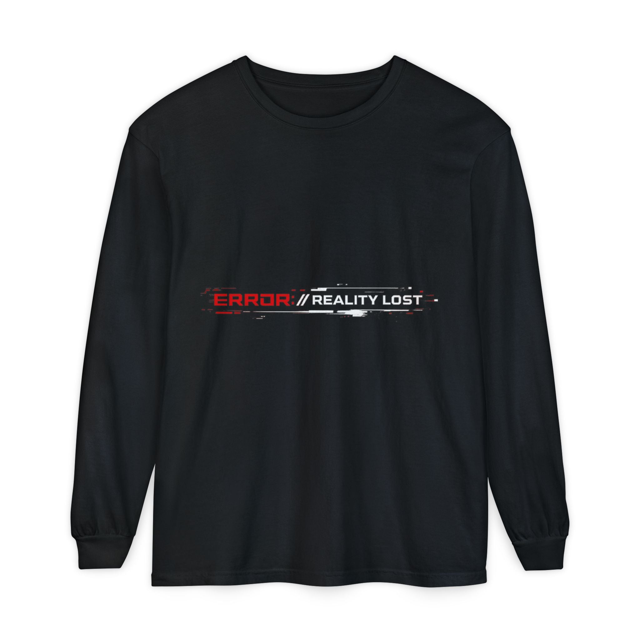 ERROR://REALITY Graphic Long Sleeve T-Shirt — Distressed Tech Glitch