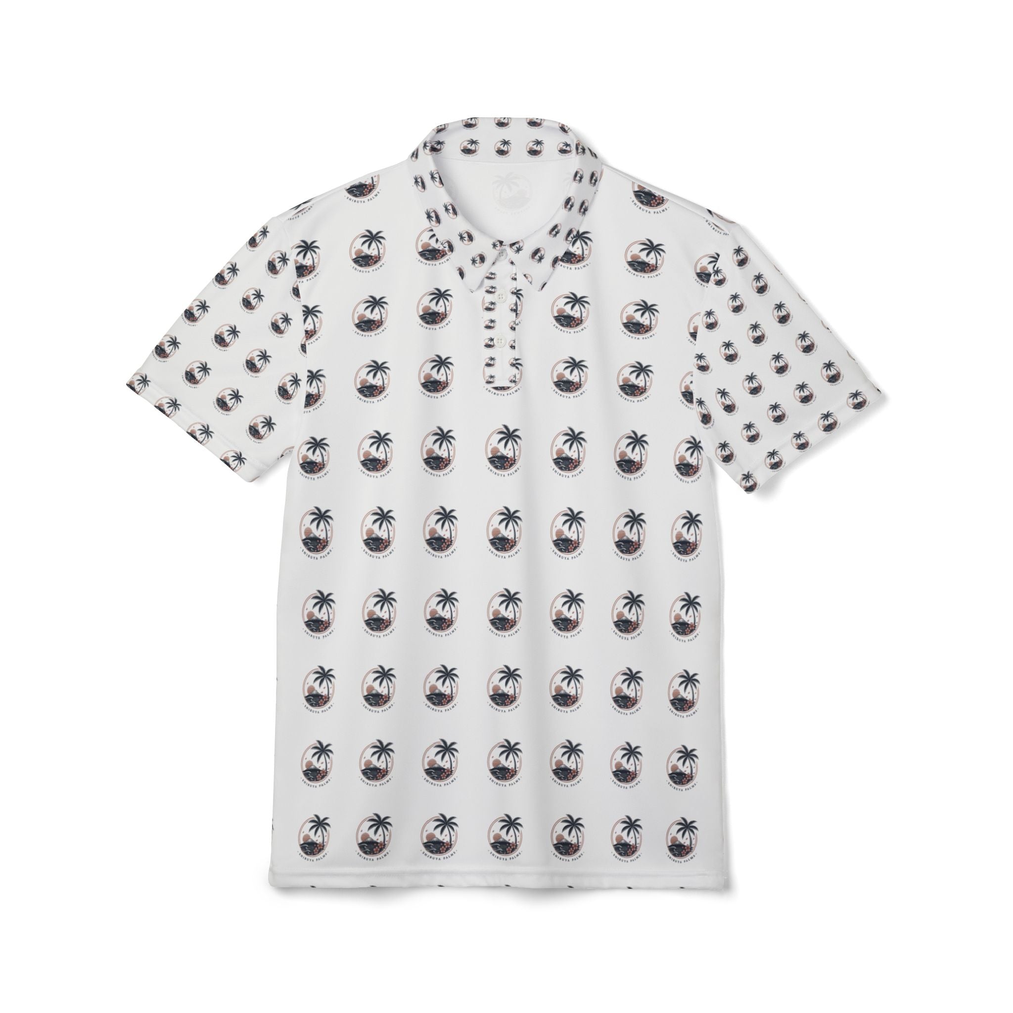 SHIBUYA PALMS Button-Up Polo Shirt