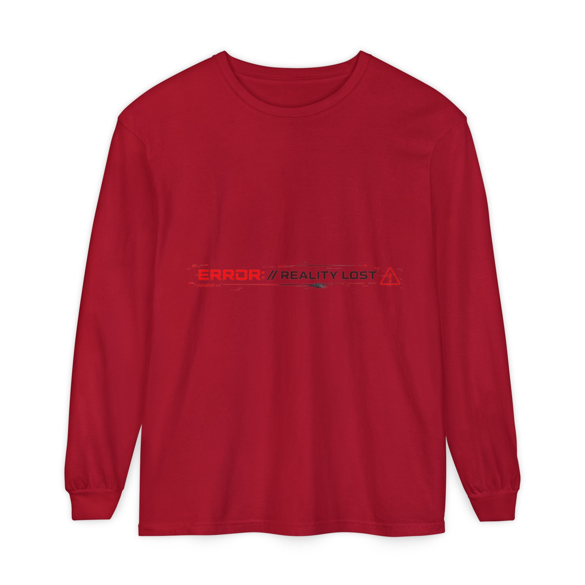 ERROR://REALITY Graphic Long Sleeve T-Shirt — Distressed Tech Glitch