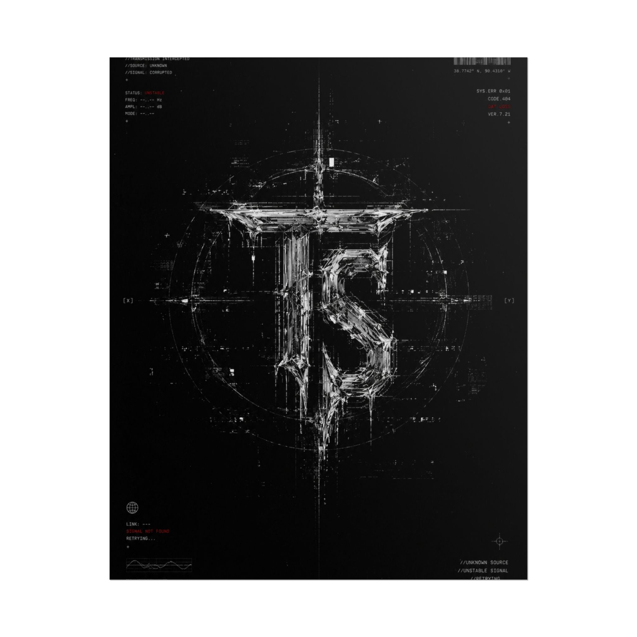 Rolled Poster — Dark Tech Sigil Wall Art (TS Logo)
