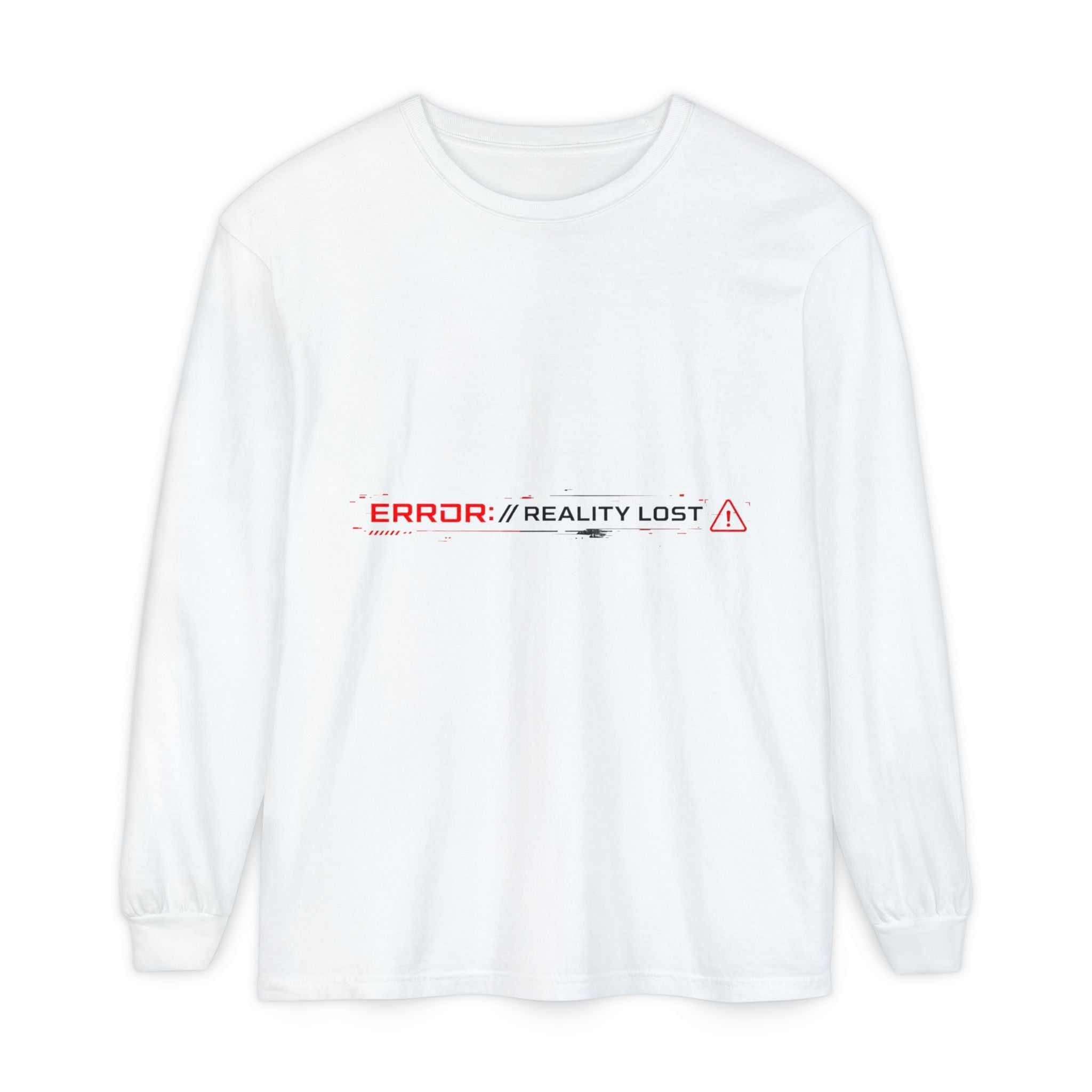 ERROR://REALITY Graphic Long Sleeve T-Shirt — Distressed Tech Glitch